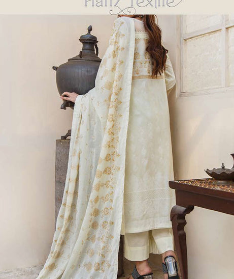 Noor Emb Lawn L/Dupatta'23 D#2 (Cream)