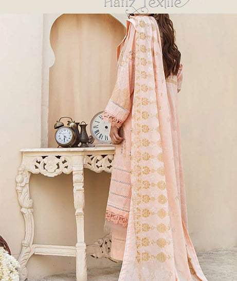 Noor Emb Lawn L/Dupatta'23 D#2 (Peach)