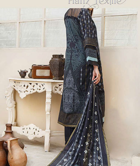 Noor Emb Lawn L/Dupatta'23 D#5 (Charcoal)