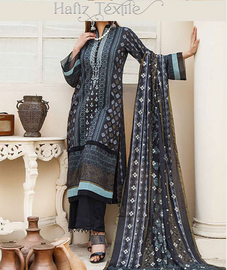 Noor Emb Lawn L/Dupatta'23 D#5 (Charcoal)
