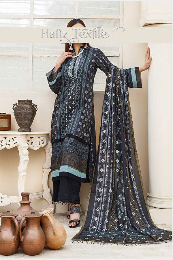 Noor Emb Lawn L/Dupatta'23 D#5 (Charcoal)