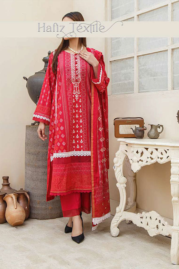 Noor Emb Lawn L/Dupatta'23 D#5 (Sh Pink)