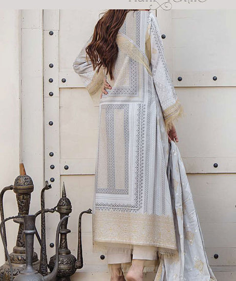 Noor Emb Lawn L/Dupatta'23 D#6 (Fawn)