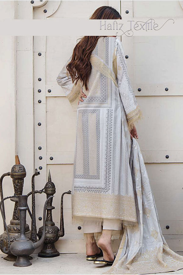 Noor Emb Lawn L/Dupatta'23 D#6 (Fawn)