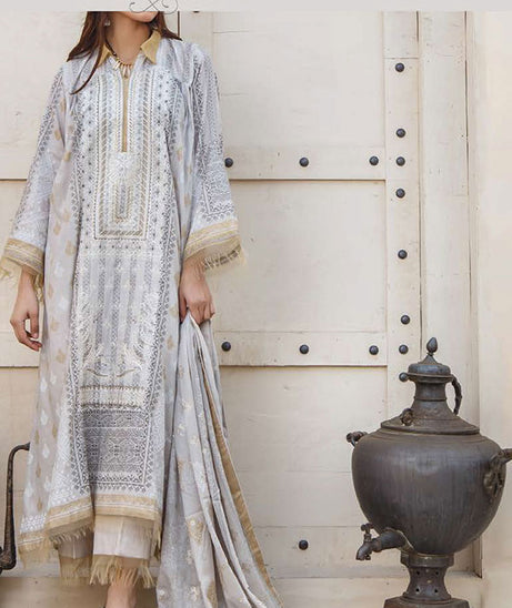 Noor Emb Lawn L/Dupatta'23 D#6 (Fawn)