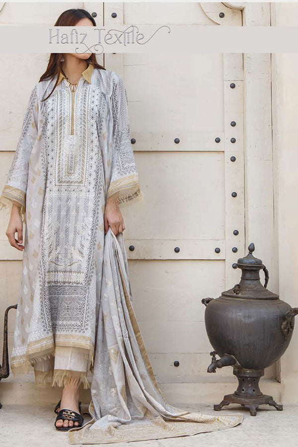 Noor Emb Lawn L/Dupatta'23 D#6 (Fawn)