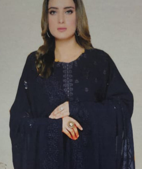 Noor Jahan Luxury Emb Lawn'25 D#1-Blue-1