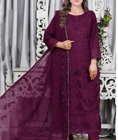 Noor Jahan Luxury Emb Lawn'25 D#1-Fuchsia