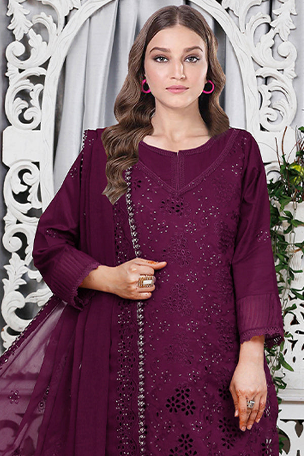 Noor Jahan Luxury Emb Lawn'25 D#1-Fuchsia