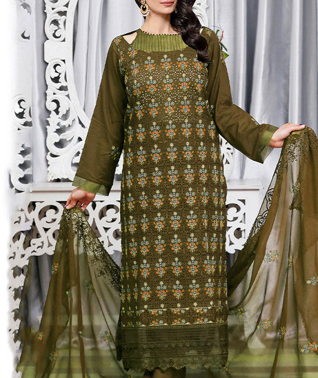 Noor Jahan Luxury Emb Lawn'25 D#1-Olive