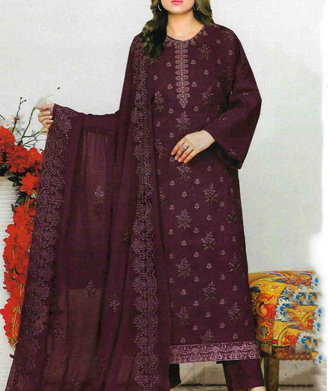 Noor Jahan Luxury Emb Lawn'25 D#1-Purple