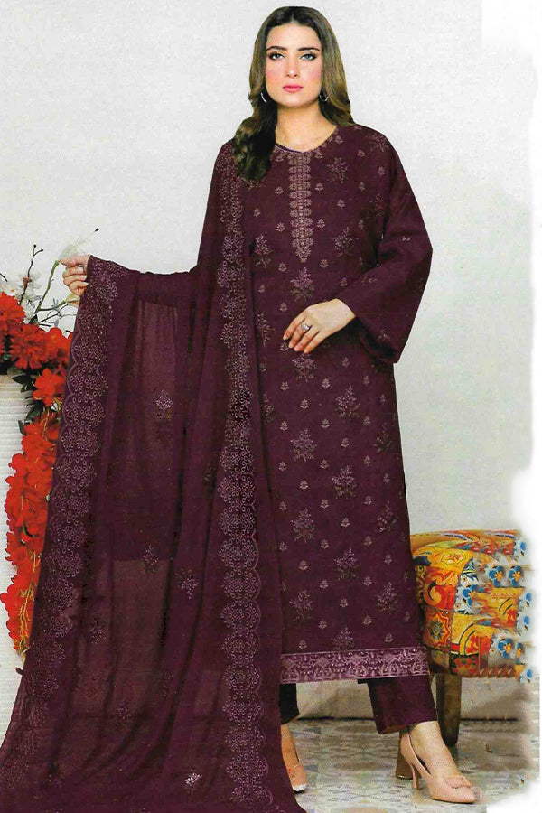 Noor Jahan Luxury Emb Lawn'25 D#1-Purple