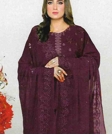 Noor Jahan Luxury Emb Lawn'25 D#1-Purple