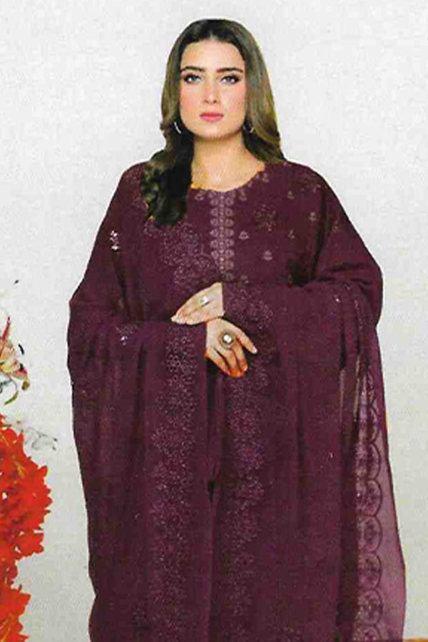 Noor Jahan Luxury Emb Lawn'25 D#1-Purple