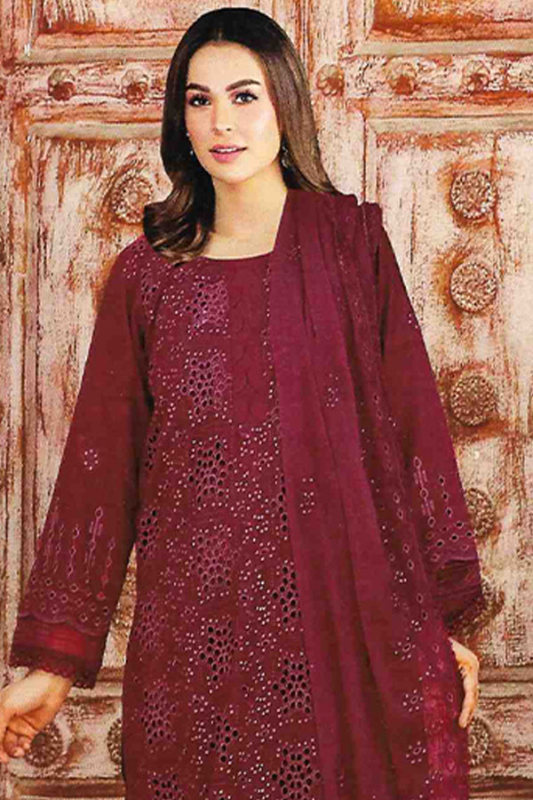 Noor Jahan Luxury Emb Lawn'25 D#1-Red-1