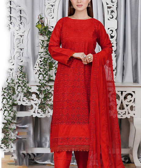 Noor Jahan Luxury Emb Lawn'25 D#1-Red