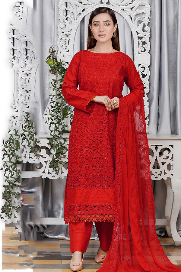 Noor Jahan Luxury Emb Lawn'25 D#1-Red
