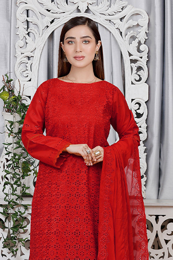 Noor Jahan Luxury Emb Lawn'25 D#1-Red