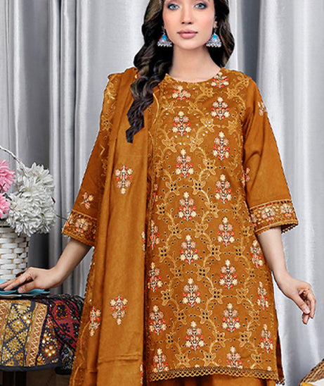 Noor Jahan Luxury Emb Lawn'25 D#1-Rust