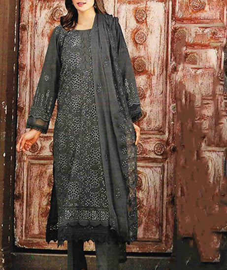 Noor Jahan Luxury Emb Lawn'25 D#1-Taupe