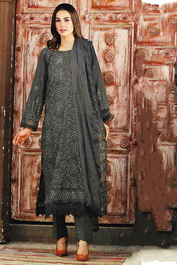 Noor Jahan Luxury Emb Lawn'25 D#1-Taupe