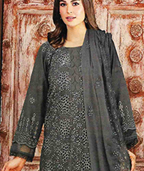 Noor Jahan Luxury Emb Lawn'25 D#1-Taupe