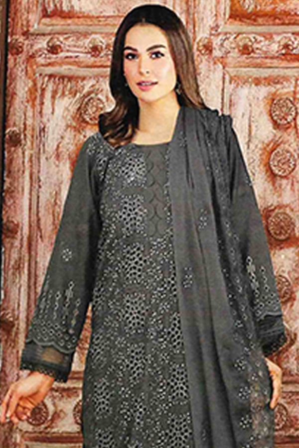 Noor Jahan Luxury Emb Lawn'25 D#1-Taupe
