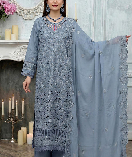 Noor Jahan Noor-E-Nazar Lawn`26 D#01 (B-GREY)
