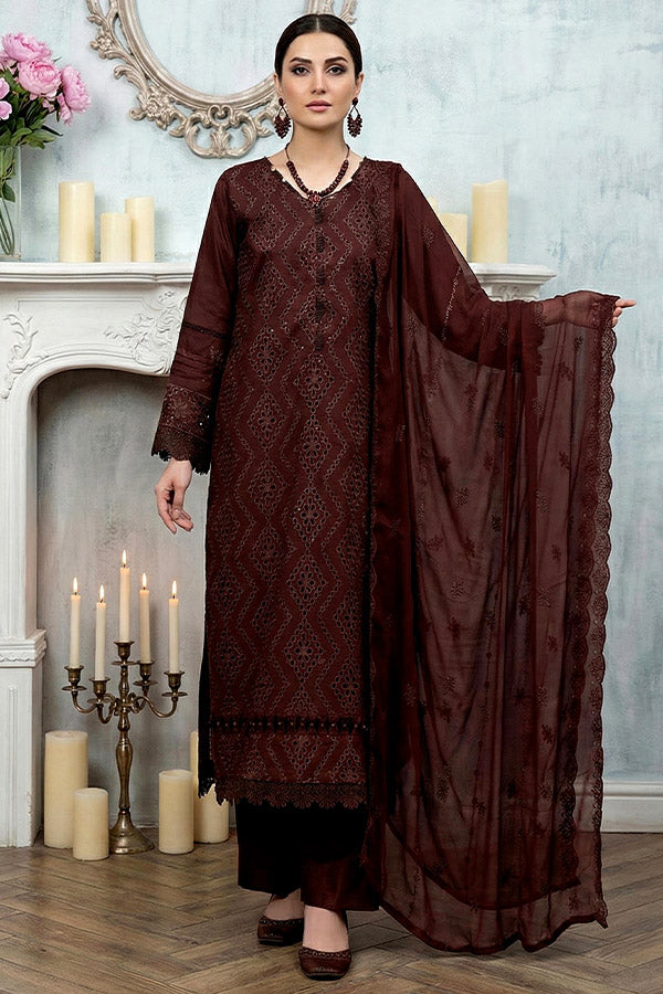 Noor Jahan Noor-E-Nazar Lawn`26 D#01 (BROWN)