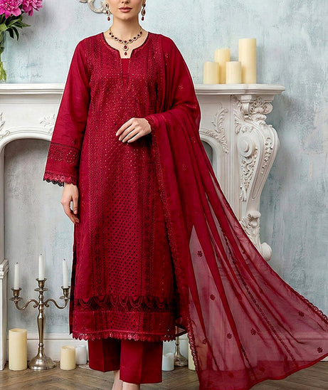 Noor Jahan Noor-E-Nazar Lawn`26 D#01 (Magenda)