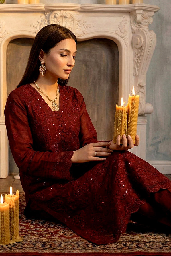 Noor Jahan Noor-E-Nazar Lawn`26 D#01 (Maroon)