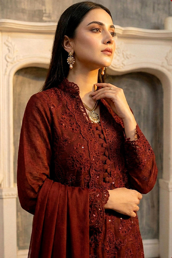 Noor Jahan Noor-E-Nazar Lawn`26 D#01 (Maroon)