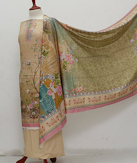 Noor Mahal D Slub Linen D#3069-L Golden