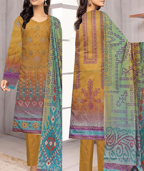 Noor Jahan Lakhany Lawn'24 Vol-1 (Mustard)