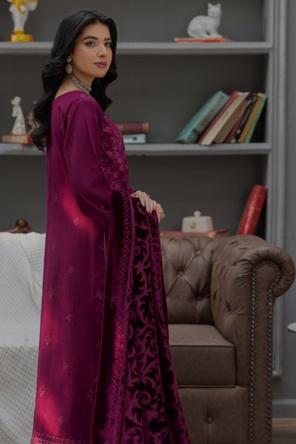 Noor Jahan Monal Velvet Shawl`25 D#1