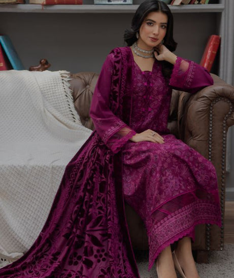 Noor Jahan Monal Velvet Shawl`25 D#1