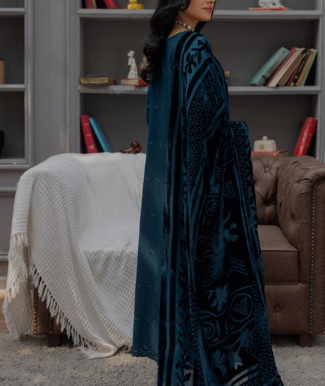 Noor Jahan Monal Velvet Shawl`25 D#2