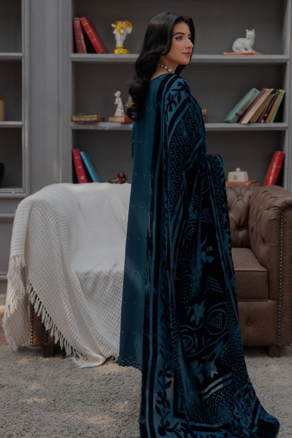 Noor Jahan Monal Velvet Shawl`25 D#2