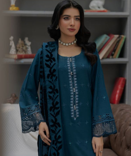 Noor Jahan Monal Velvet Shawl`25 D#2