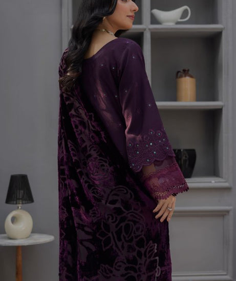 Noor Jahan Monal Velvet Shawl`25 D#3