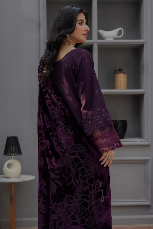 Noor Jahan Monal Velvet Shawl`25 D#3