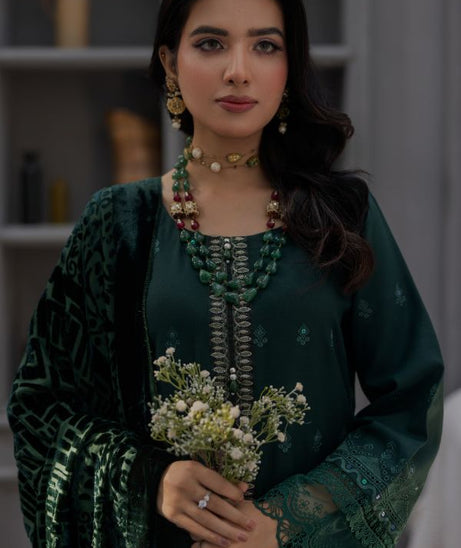 Noor Jahan Monal Velvet Shawl`25 D#4