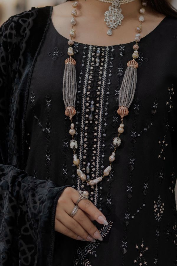 Noor Jahan Monal Velvet Shawl`25 D#6