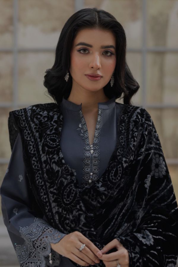 Noor Jahan Monal Velvet Shawl`25 D#7