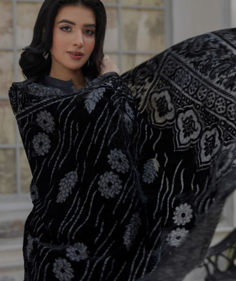 Noor Jahan Monal Velvet Shawl`25 D#7