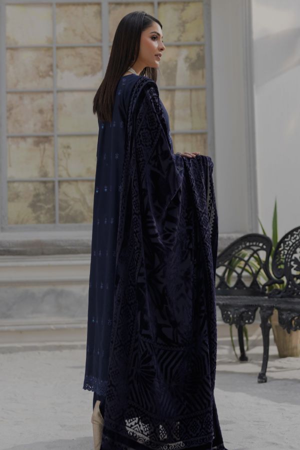 Noor Jahan Monal Velvet Shawl`25 D#8