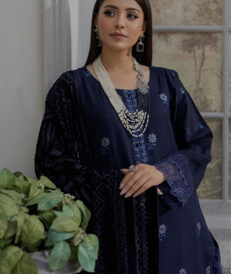 Noor Jahan Monal Velvet Shawl`25 D#8