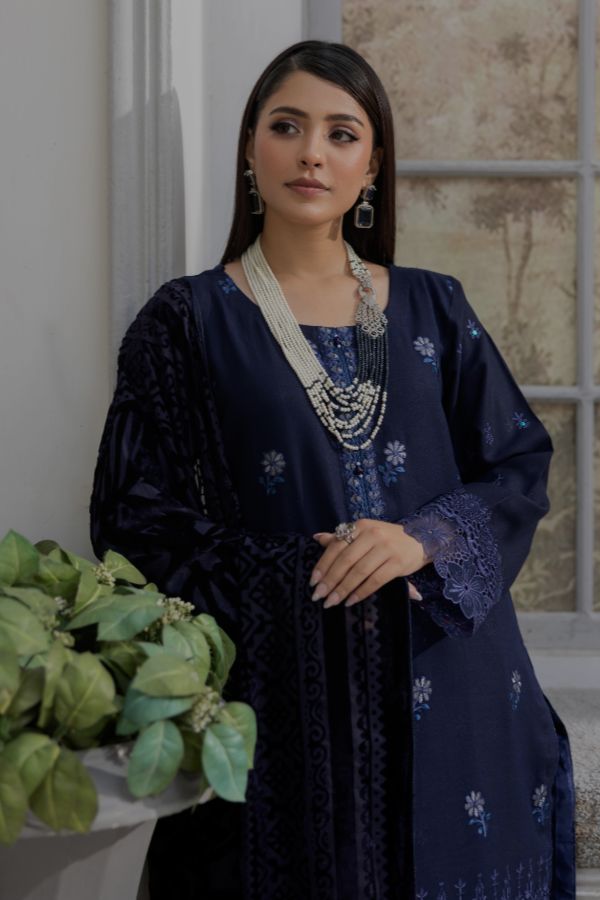 Noor Jahan Monal Velvet Shawl`25 D#8
