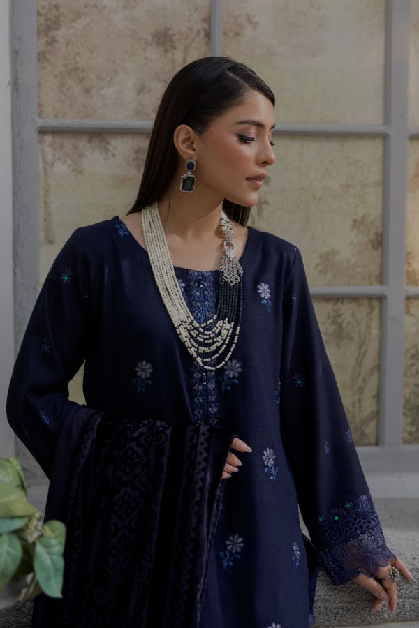 Noor Jahan Monal Velvet Shawl`25 D#8