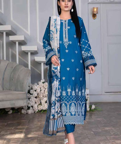 Noor Jahan Mushq Lawn`24 (Blue)